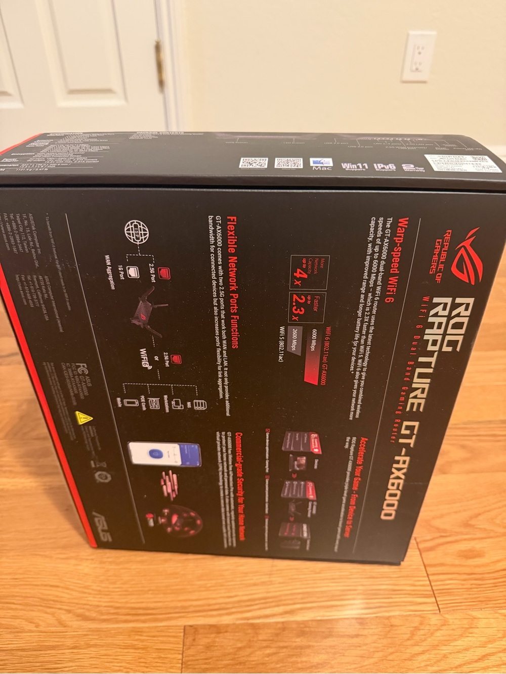 ASUS ROG Rapture GT-AX6000 Gaming Router - Black & Red Accents - Picture 2 of 2